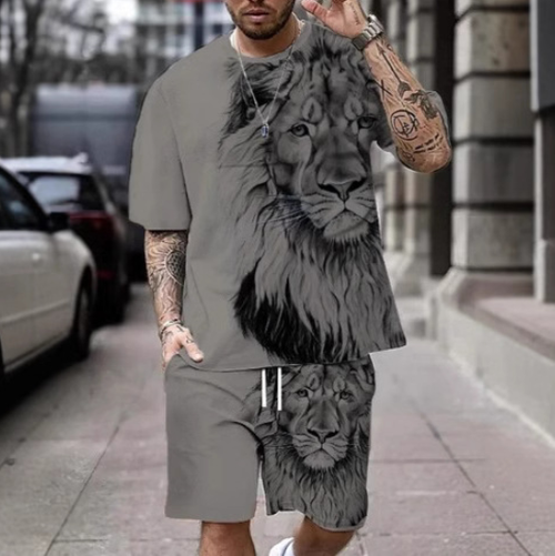 Summer hot sale 3D short sleeve shorts