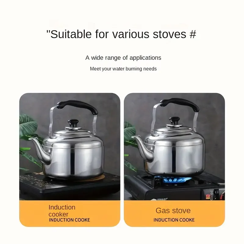 Choxila 4L Stainless Steel Tea Kettle - Large Capacity, Whistling Pot for Induction & Gas Stoves, Perfect for Kitchen and Dining