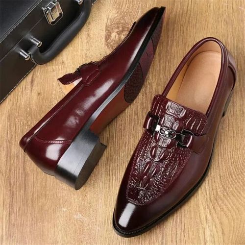 Amazon wish LAZADA cross-border casual leather shoes British fashion pointed men's leather shoes