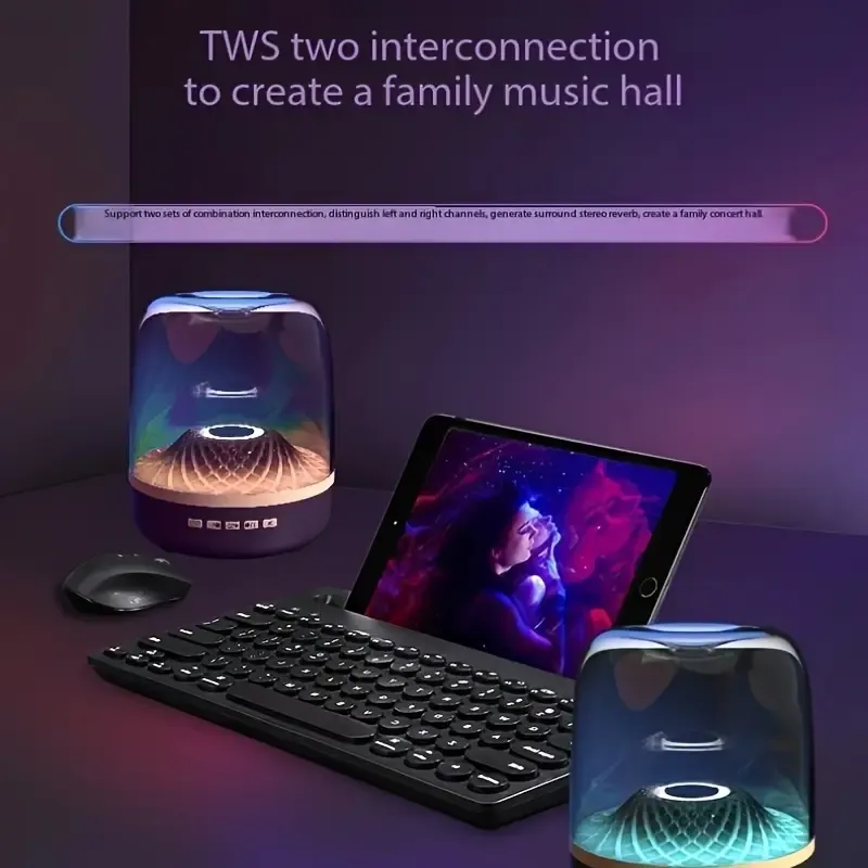 Modern Smart Wireless Home Theater Speaker with Light Show & Wireless - -C Fast, Long-Lasting Battery, - Sound System for Music, Movies, Podcasts