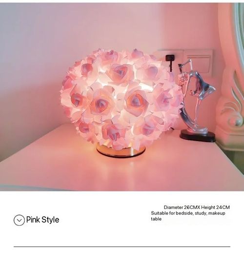 1pc Art Deco USB Rose Table Lamp with Polished Metal Base, PE Rose Petals, Button Switch, Uplight Floral Design, Home Decor Accent Lighting for Various Rooms, Includes Bulb - Romantic Gift for Couples