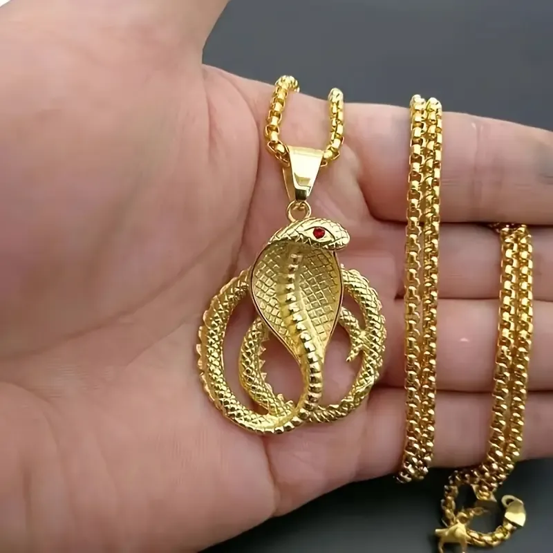 Gold-Tone Cobra Pendant Necklace