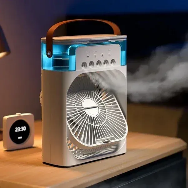Portable Fan Air Conditioners USB Electric Fan LED Night Light Water Mist Fun 3 In 1 Air Humidifie For Home