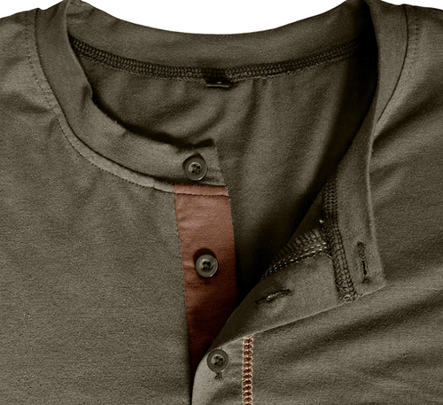 Men's long sleeve T-shirt color block knit