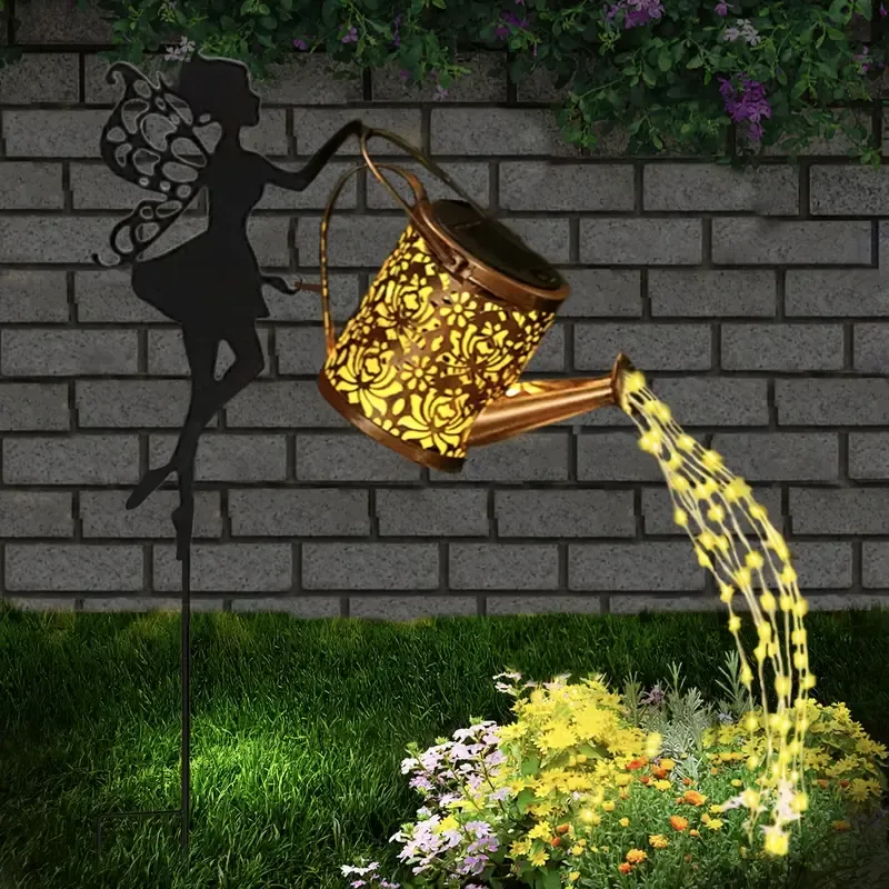 Enchanting Solar Fairy Watering Can With Cascading Lights
