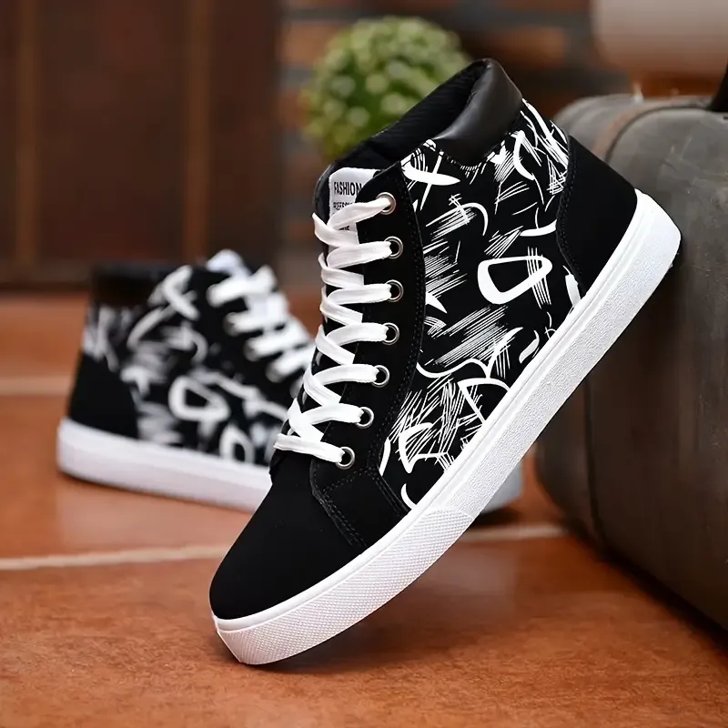 Men's Casual Canvas Lace-Up Skate Shoes