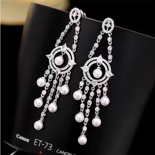 Roche OEM Orecchini Wedding Pearl Tassel Statement Earrings