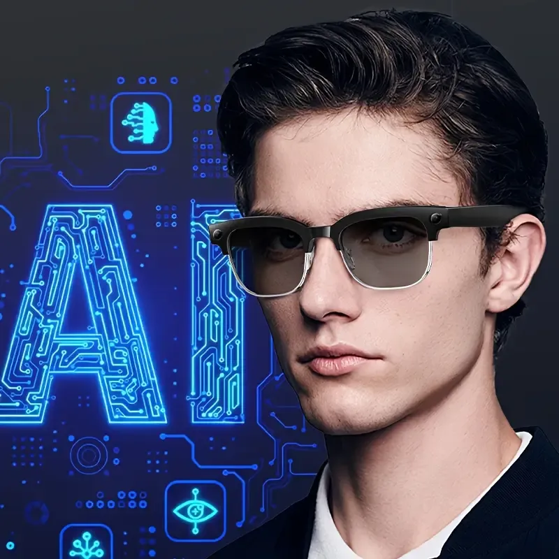 Smart Glasses with, Real-Time Translation & 1080P HD Camera - 8MP Ultra-Wide, Dual-Mic Noise Reduction, - ic, Compatible with Smartphones Tablets for Vlogging, Travel, Video Calls & Multi-Language