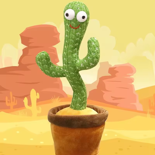 Dancing Cactus Repeats What You Say Electronic Plush Toy with Lighting Singing Cactus Recording and Repeat Your Words for kits