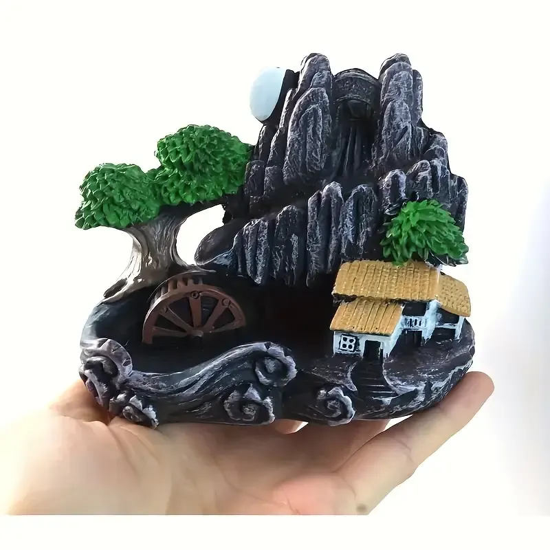 Handmade resin and ceramic waterfall incense burner