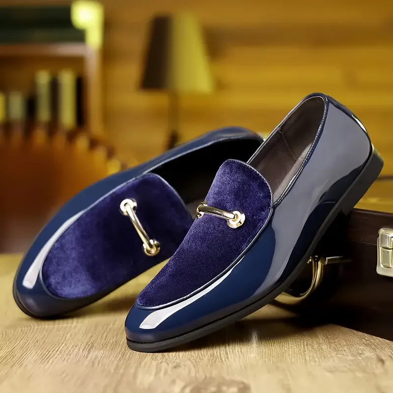 Plus Size Men's Solid Color Classic Slip On Loafer Shoes, Comfy Non Slip Rubber Sole Durable Walking Shoes, Men's Footwear