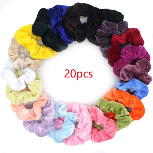 20 Colors Velvet Scrunchies Set