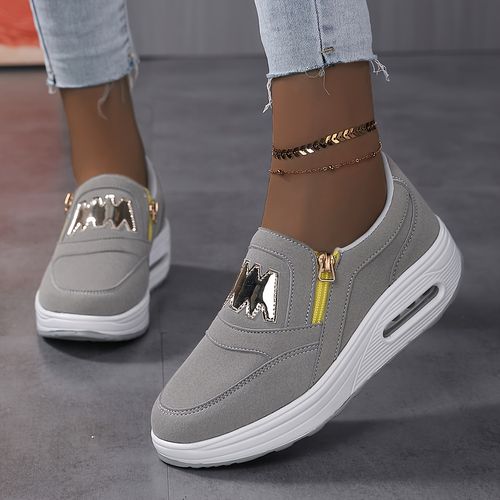 slip-on solid color casual round toe shoes