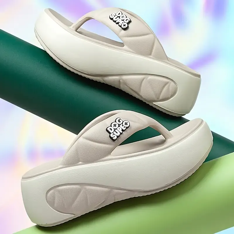 Women's Trendy Flip Flops, Casual Clip Toe Summer Shoes, Comfortable Slip On Beach Shoes