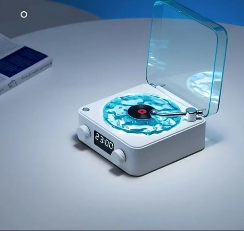 2024 Portable Wireless Vinyl Player - Stereo Music Speaker with USB Charging, Water Ripple Design, 1500mAh Rechargeable Battery - Ideal Gift for Her