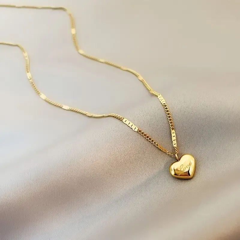 Golden Heart Pendant Necklace