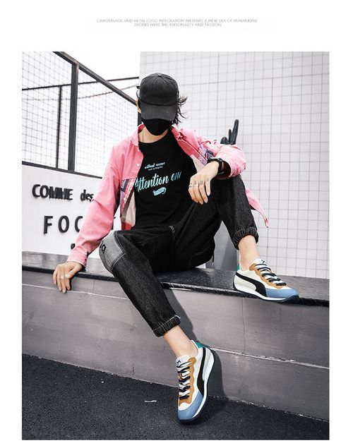Casual men's shoes summer trend men's forrest gump shoes youth fashion low top leather sports shoes