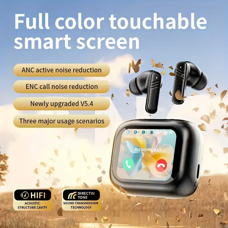 Upgraded Function Smart LCD Touch Screen Headphones, 2024 Universal Sports Wireless Headphones, Switchable Sound And Bilingual Chinese English, Built-in Microphone