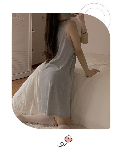 Plus Size Womens Sporty Slip Sleep Dress
