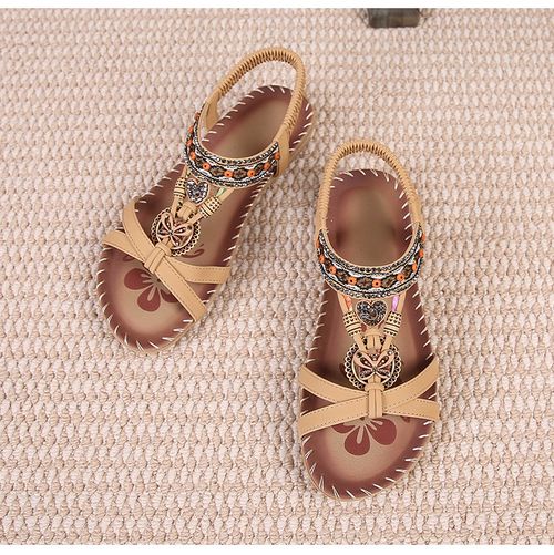 Bohemian rhinestone evening round sandals