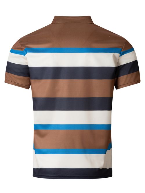 POLO shirt with V-neck and buttons, business-style striped, versatile T-shirt top
