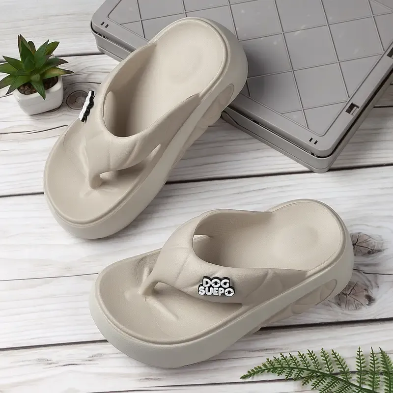 Women's Trendy Flip Flops, Casual Clip Toe Summer Shoes, Comfortable Slip On Beach Shoes