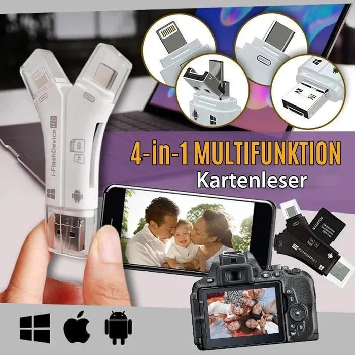 4-in-1 iFlash Drive Card Reader