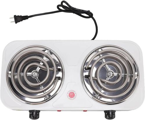 Electric Countertop Stove, 2000W Multifunctional 2 Portable Cooking Stove Electric Hot Plate Double for Home and Outdoor