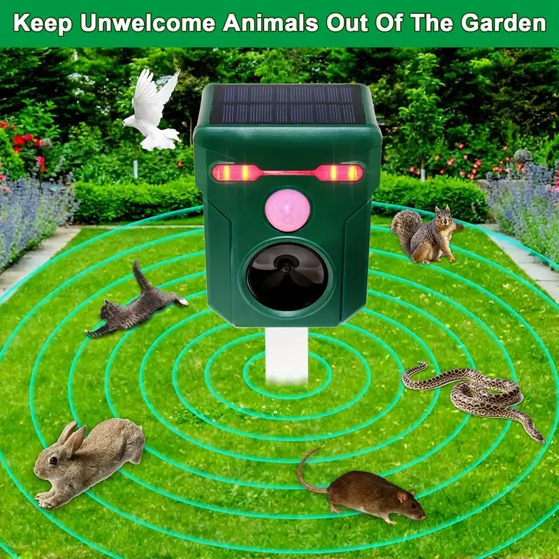 Ultrasonic Animal Repeller Outdoor Solar