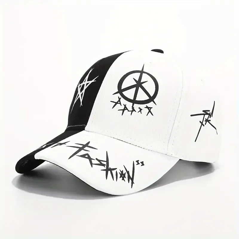 1pc Unisex Sunshade Breathable Adjustable Baseball Cap With Trendy Pattern For Outdoor Sport
