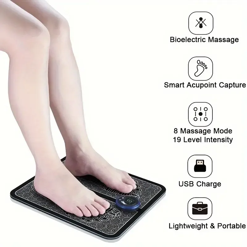 Relieve Pain & Tension With This Portable Electric Foot Massager Pad - Improve Blood Circulation & Relax Feet!