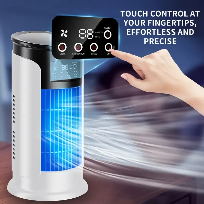 Portable Air Conditioner Fan - Home and Office All-in-One Cooling Mini Air Conditioner Fan, Bedroom Fan, Digital Display, Home Office Air Humidifier, USB Powered Powerful Cooling Home Air Conditioner Fan