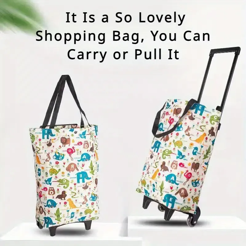 Versatile 2-in-1 Foldable Steel & Waterproof Oxford Fabric Shopping Cart with Large Capacity - Sustainable, Perfect for Camping, Business, Groceries & Deliveries