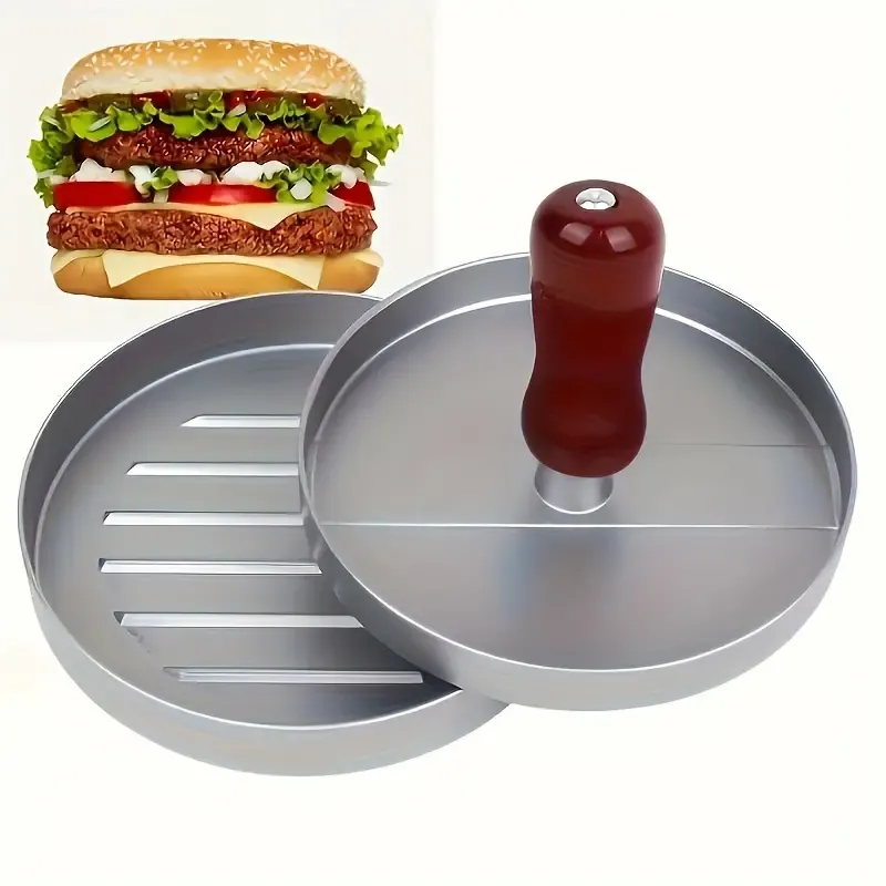 1PC Non-Stick Burger Press Patty Maker - Metal Hamburger Mold for Beef, Cheese, Veggie Burger Making, Suitable for BBQ Grill Cooking
