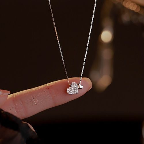 925 Sterling Silver Plated Heart Inlaid