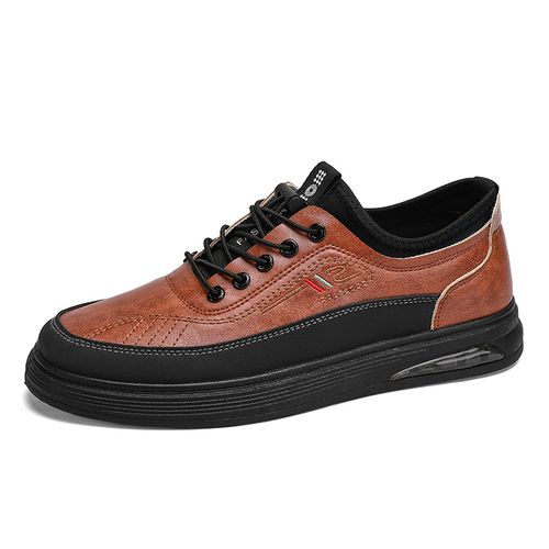 Leather and mesh business casual men's shoes and sneakers