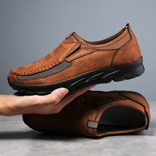 men's british style business slip on shoes dad