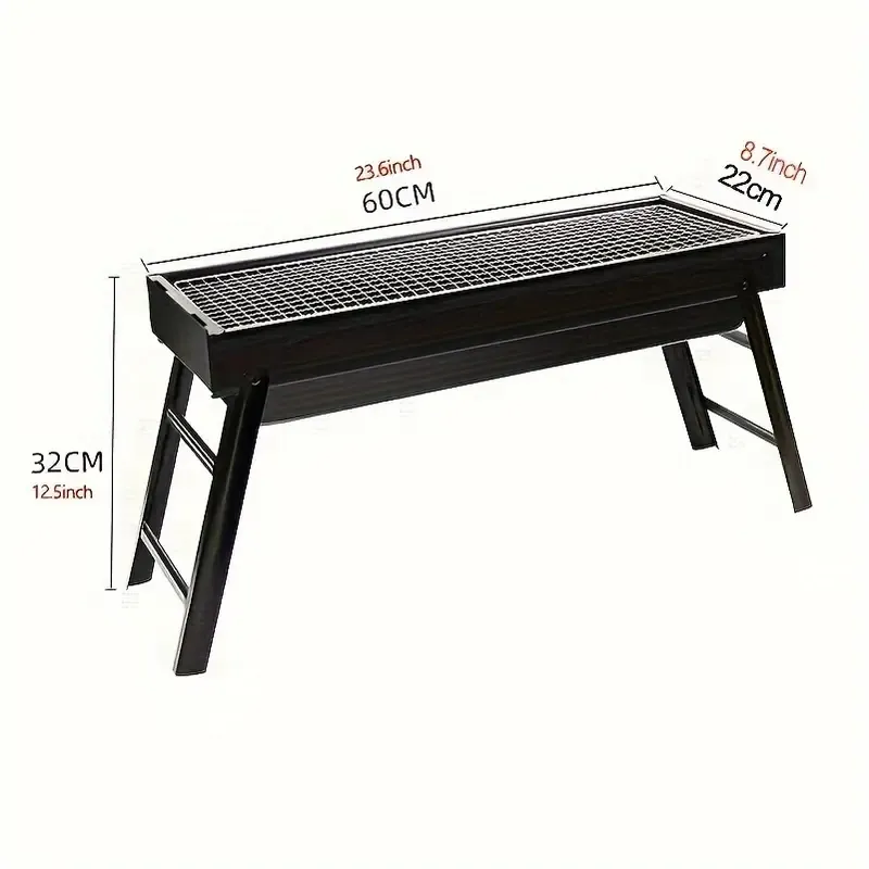 1pc 60cm Outdoor BBQ Grills Folding Portable Wood And Carbon Barbecue Charcoal Stove For Cooking Carbon Meat Grills Portable Foldable BBQ Grills Patio Barbecue Charcoal Grill Stove Stainless Steel Outdoor Camping Picnic