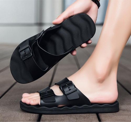 Leisure style men's slip-on waterproof thick-soled bath slippers