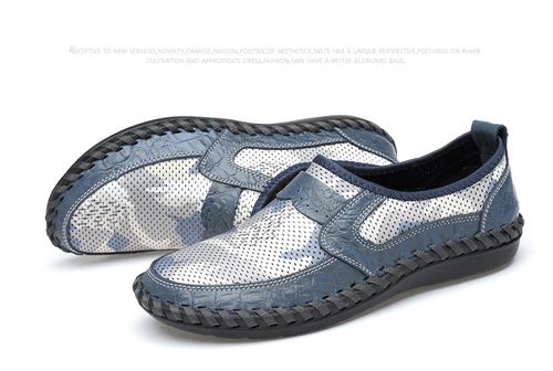 Summer casual shoes for men, perforated mesh fabric breathable shoes