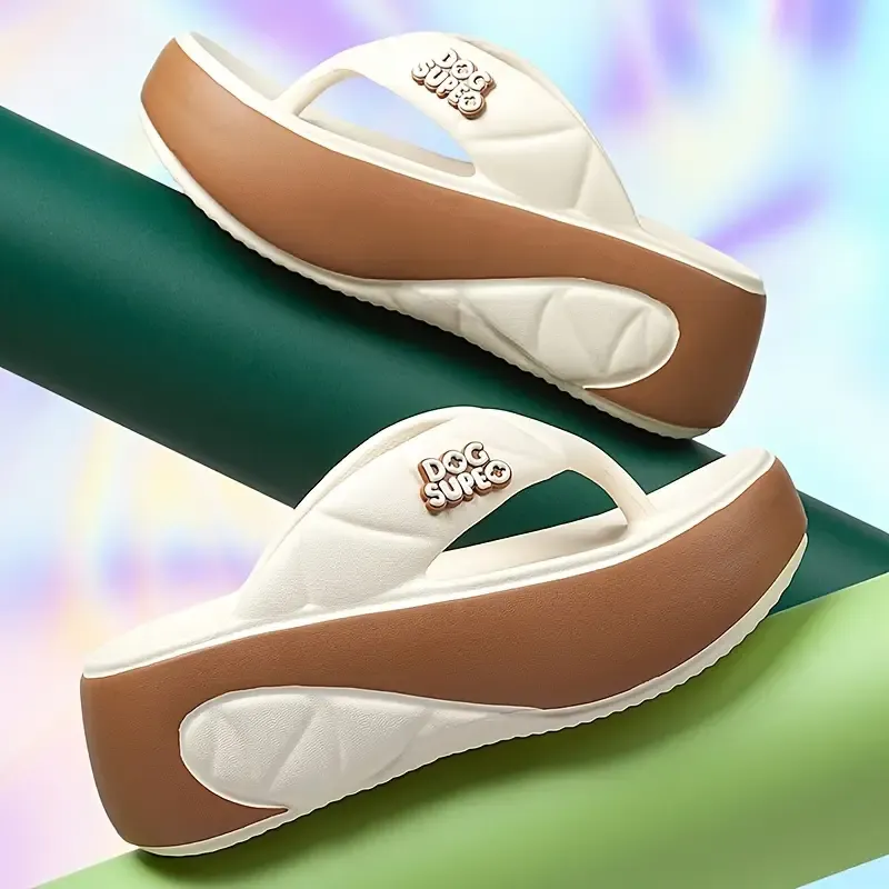Women's Summer Soft Sole Flip-Flops, Casual Comfortable Beach Sandals, Summer Wedge Holiday Beach Slides