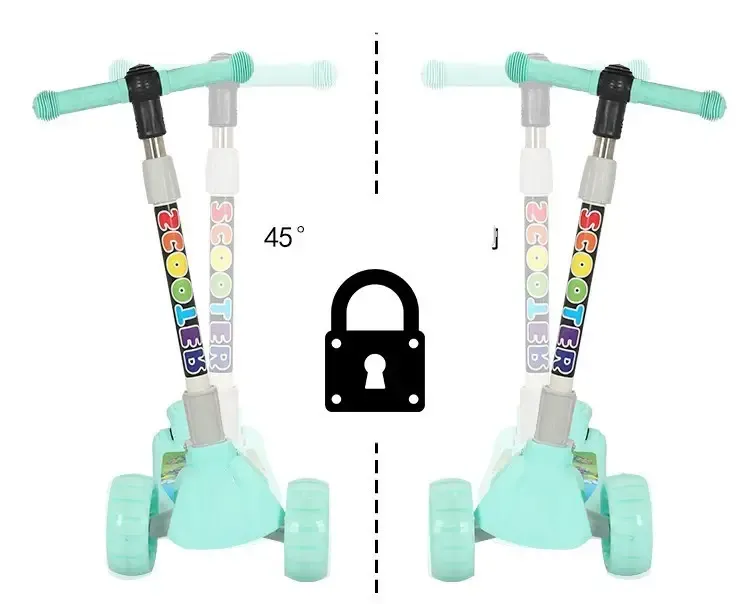 Folding Scooter For Children, Four-wheel Flash Scooter, Four-wheel Scooter