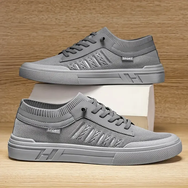 Men's Summer Breathable Sock Shoes, Non Slip Low Top Skate Shoes With Elastic Shoelace, Outdoor Walking Camping Traveling