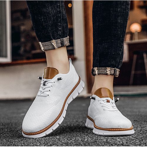 Lightweight Lace-up Breathable Woven Mesh Casual Men's Shoes Loafers