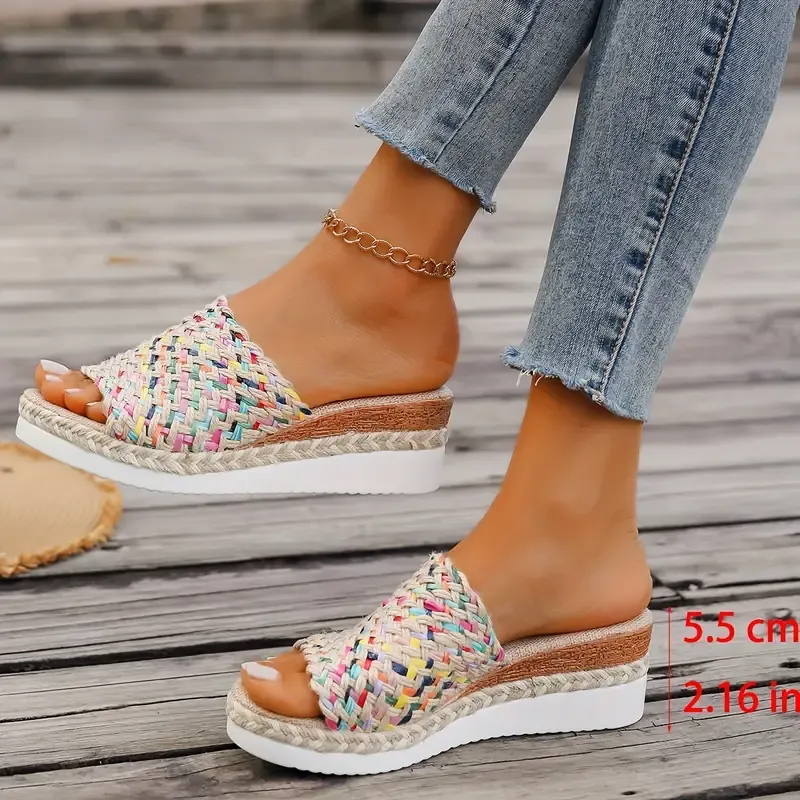 Mid Heel Platform Wedge Sandals
