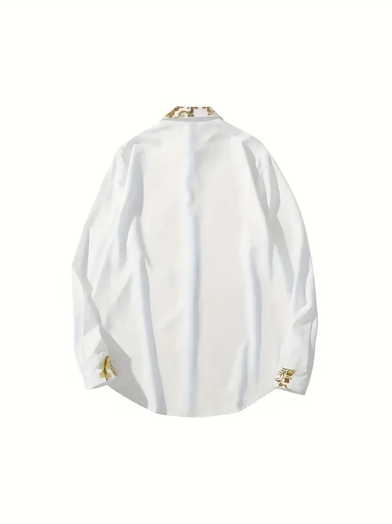 Men's Trendy V-neck Graphic Shirt With Stylish Print, Versatile For Summer Vacation And Casual Wear
