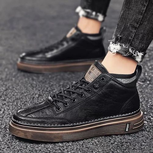 High-top casual men's shoes 2025 new style, niche, trendy and versatile sports shoes