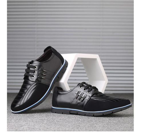 Summer new men's shoes with perforated leather shoes