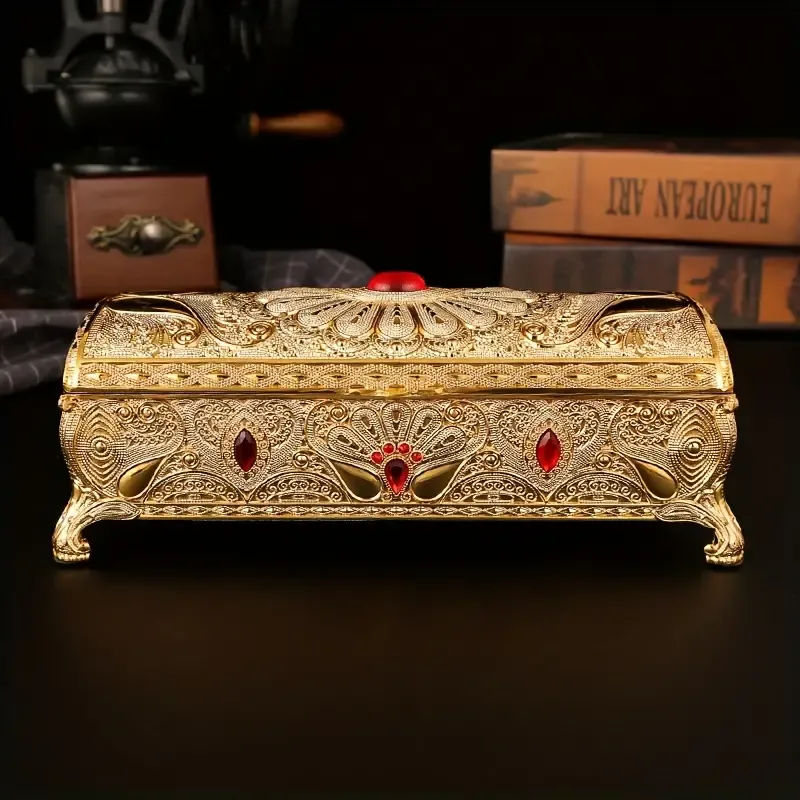 Metal Craft Peacock Jewelry Box