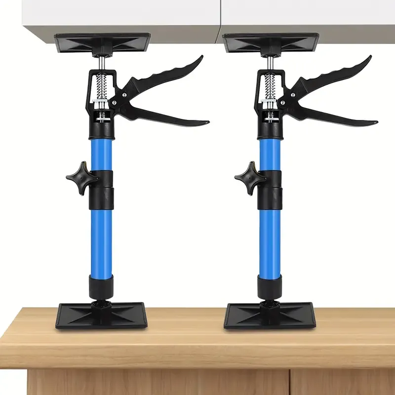 1pcs Adjustable Drywall Lifts - 30.0-59.0cm Height Range, Quick Release & 360° Rotating Anti-Slip Base, Multipurpose Cabinet Jack for Construction